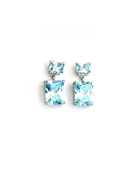 Sky Diamond Blue Aquamarin Taşlı 925ayar Gümüş Üzerine Altın Kaplama Küpe 50311883