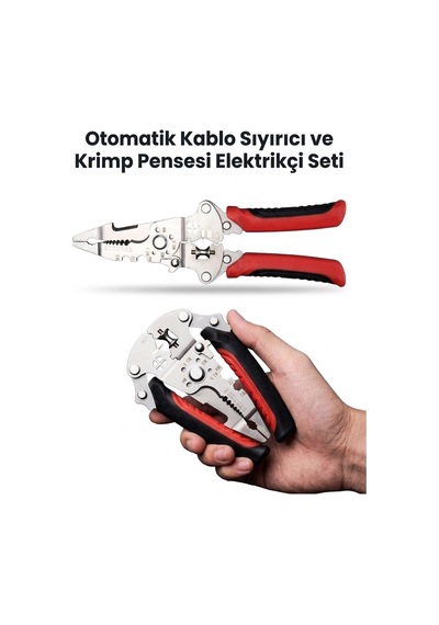 Katlanır Kompakt Tasarım Çok Fonksiyonlu Kablo Sıyırma Ve Sıkma Pensesi Kırmızı Kablo Sıyırıcı Kablo Soyucu