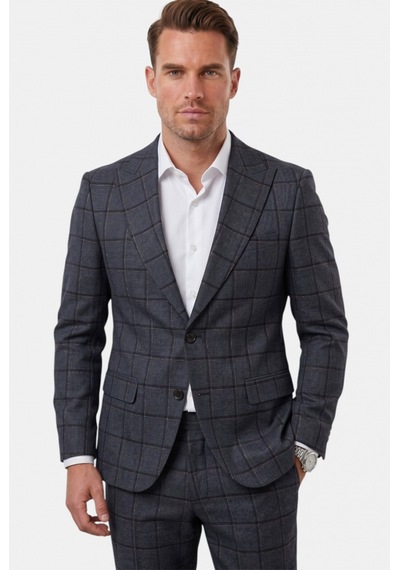 Deepsea Lacivert Kare Desenli Slim Fit Erkek Takım Elbise Çift Düğme Çift Yırtmaç 2 Li Takım 2601812 Deepsea Lacivert Kare Desenli Slim Fit Erkek Takım Elbise Çift Düğme Çift Yırtmaç 2 Li Takım 2601812