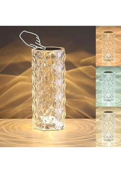 3 Renkli Usb Kablolu Led Masa Lambası, Dokunmatik Kontrol .