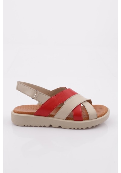 Dgn 3036kadin Bilekten Bağlamali Çapraz Bantli Kalin Taban Sandalet 3036-207-R0931 Kırmızı - Krem Dgn 3036kadin Bilekten Bağlamali Çapraz Bantli Kalin Taban Sandalet 3036-207-R0931 Kırmızı - Krem