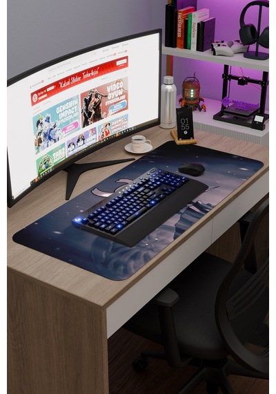 Hollow Knight Kaymaz Dikişli Kauçuk Oyuncu Mousepad V3 - 90x40 Xxl Gaming Mouse Pad Fare Altlığı
