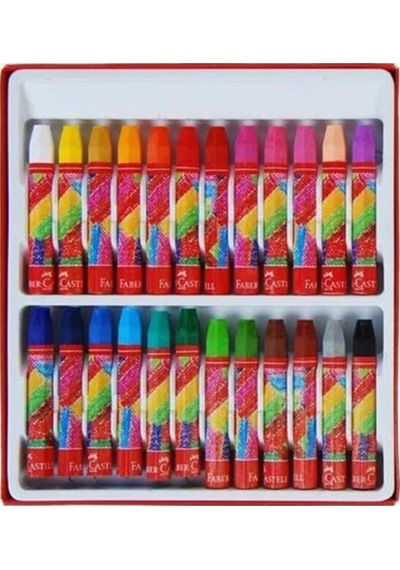 Karton Kutu Pastel Boya 24 Renk Renkli