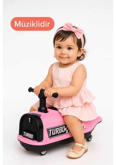 İlk Arabam Turbo Bin Git - Müzikli Ve Işıklı Gelişim Destekleyici Eğitici Çocuk Arabası Pembe