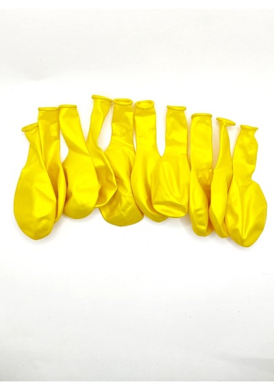 Metalik Parlak Renkli 10'lu Paketli Balon 12 Inç - Sarı