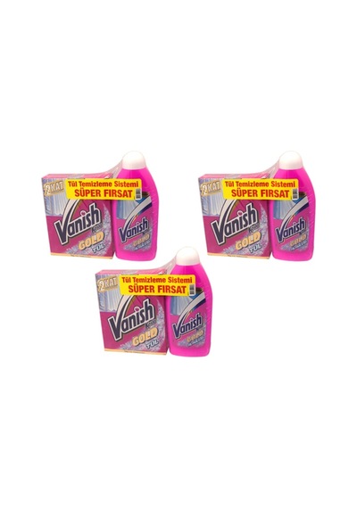 Vanish Kosla Gold Toz Tül Temizleyici 3 x 450 ML + Vanish Kosla Gold Tül Parlatıcı 3 x 450 ML