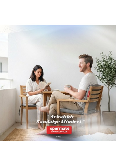 Arkalıklı Sandalye Minderi Oval Bağcıklı Mutfak Bahçe Balkon Minderi Antrasit