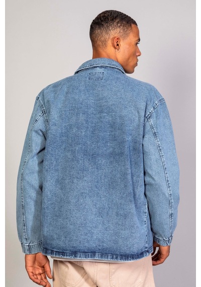 Little Cup Jeans Co Erkek Gömlek Model Oversize Denim Açık Mavi Ceket