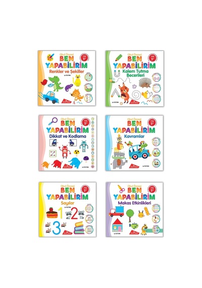 3-4 Yaş Ben Yapabilirim Okul Öncesi Eğitim Seti - 6 Kitap Meb Müfredatına Uygundur