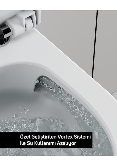 Creavit Ness Vortex Asma Klozet Ve Kapak Seti Beyaz
