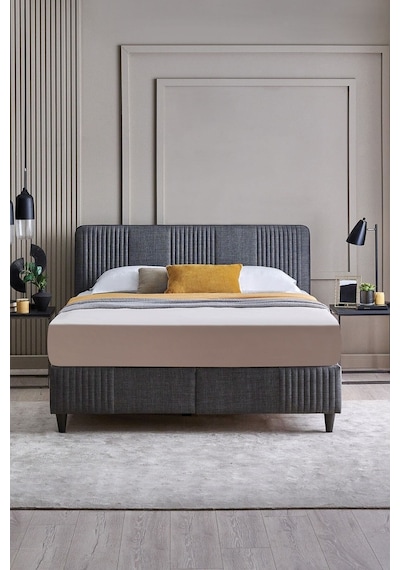 Wool Sense Baza - Başlık Set - Koyu Gri 140x190