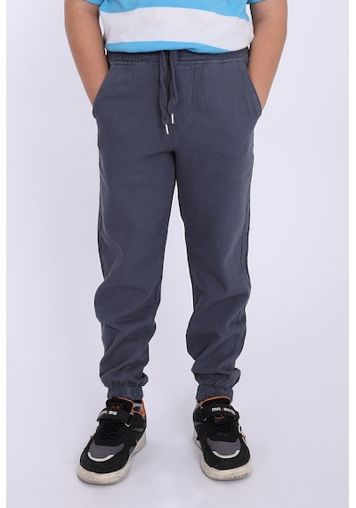 Blayn Jeans Çocuk Beli Lastikli Kışlık Erkek Ve Kız Unisex Pantolon Antrasit