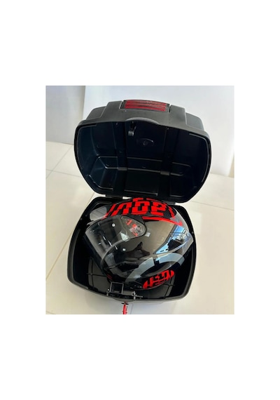 Rks Spazio 150 Mkgbox 35 Lt Bagajlı Motorsiklet Çantası Siyah Reflektörlü -arka-motosiklet