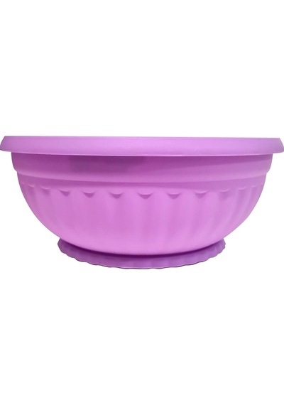 Büyük Geniş Mor Lila 33 Cm Çapında Yuvarlak 10 Cm Derin Tahliye Delikli Tabaklı Salon Balkon Aranjman Saksısı İç Dış Mekan