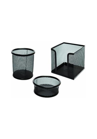 3 Lü Kalemlik Seti Metal Siyah Perfore N11.11915