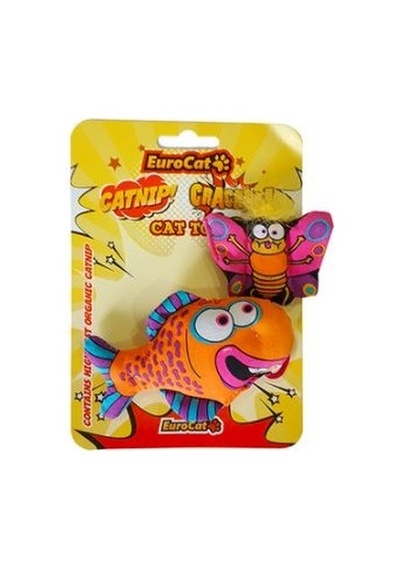 Eurodog&Eurocat 21 CM Kelebekli Balık Kedi Oyuncağı