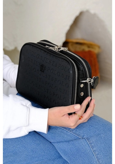 Just Polo Kadın Ayarlanabilir Uzun Askılı Omuz Çantası Ebat 17x27 Siyah Yeni