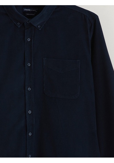 Lcwaıkıkı Classic Lacivert Regular Fit Uzun Kollu Kadife Erkek Gömlek