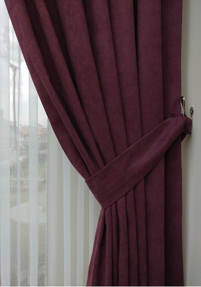 Evdepo Home Deniz Soft Pileli Fon Perde Mürdüm