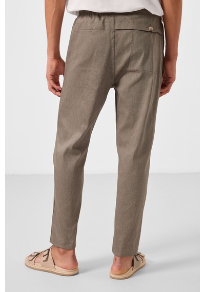 Tommylife Camel Standart Fit Dokuma Hafif Esnek Chino Erkek Pantolon - 82179 Camel