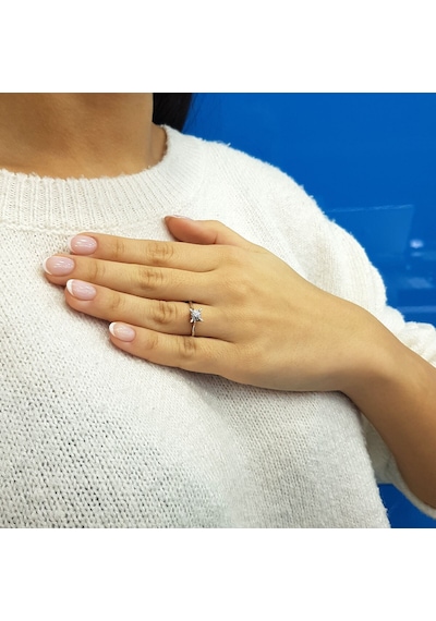 Lova 0,40 Karat Efektli Pırlanta Tektaş Yüzük - 1020351