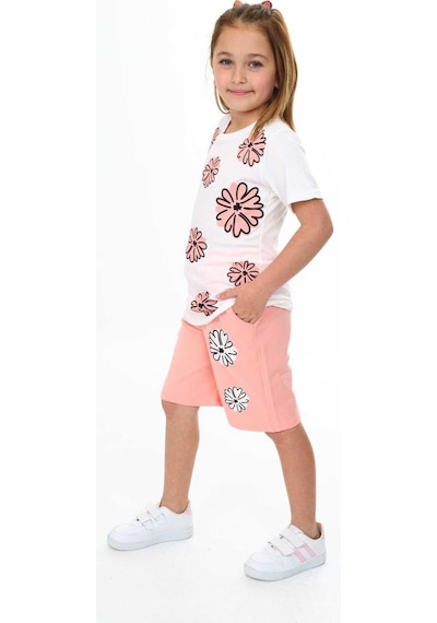 My Kids Wear Şık Şortlu Alt Üst Takım Pudra