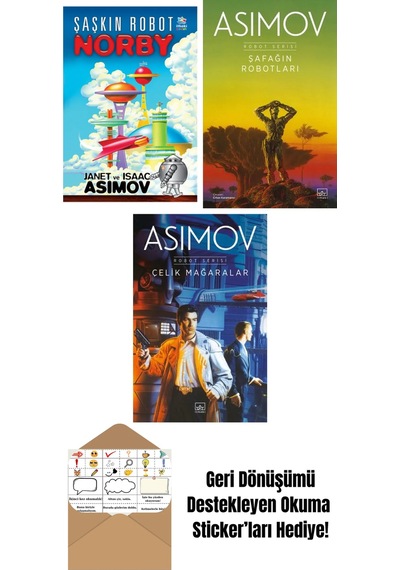 Şaşkın Robot Norby + Şafağın Robotları Robot Serisi 3. Kitap + Çelik Mağaralar Robot Serisi 1. Kitap