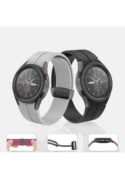Galaxy Watch 4 40mm Manyetik Klipsli Silikon Lüx Kordon