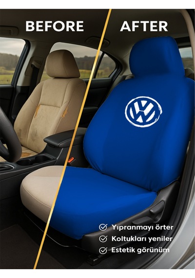 Oto Koltuk Kılıfı Volkswagen Golf Uyumlu %100 Penye 6 Renk Araç Servis Kılıfı Terletmez,yıkanabilir Lacivert