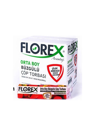 Florex Büzgülü Çilek Kokulu Orta Boy Çöp Torbası - Koli