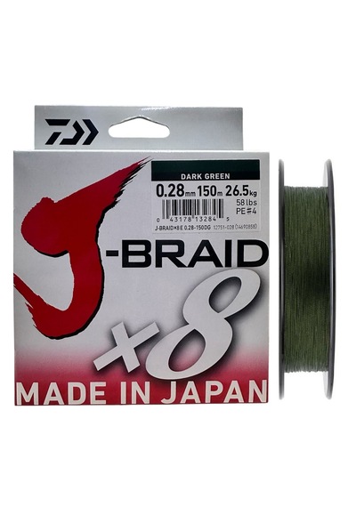 Daiwa J-braid 8x Dark Green 150 Mt 0.28 Mm İp Misina