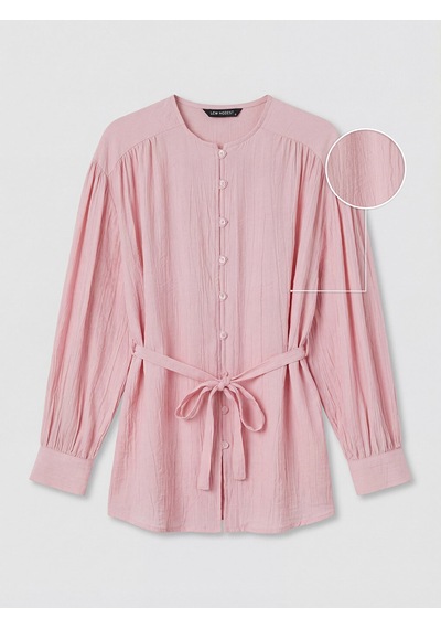 Lcw Modest Pembe Krinkle Kadın Gömlek Tunik