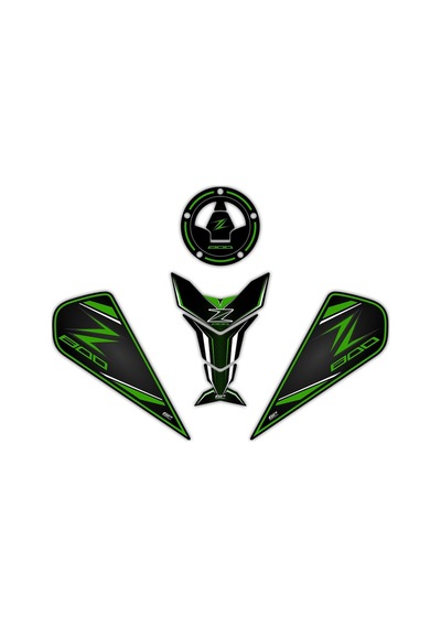 GP Kompozit Kawasaki Z 800 2013-2018 Uyumlu Tank Pad Yeşil