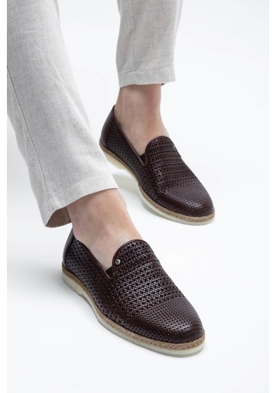 Giampiero Nicola Erkek Hakiki Deri Kahverengi Loafer Ayakkabı 664 L40233c Erk Ayk Y23 Brown Kahverengi