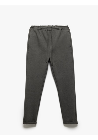Koton Viskon Karışımlı Beli Bağcıklı Jogger Eşofman Pantolon Antrasit 5sam40010hk Antrasit Koton Viskon Karışımlı Beli Bağcıklı Jogger Eşofman Pantolon Antrasit 5sam40010hk Antrasit