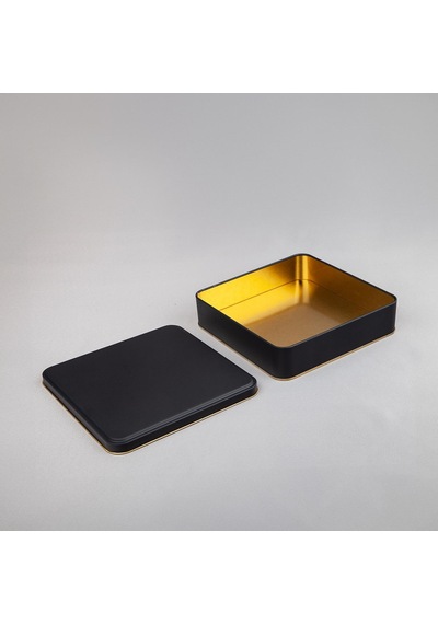 Mat Siyah Metal Kutu 19,2x19,2x4,5 Cm