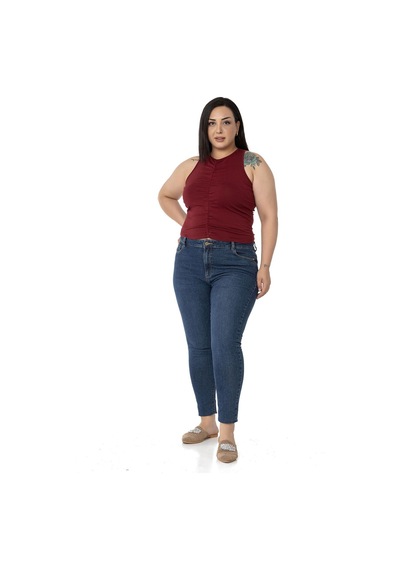 Disentis Büyük Beden Önü Ve Yanları Drapeli Halter Yaka Bordo Body-bordo Bordo