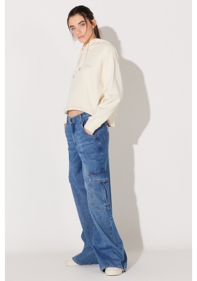 Lee Loose Fit Geniş Kesim Normal Bel Açık Mavi Esnek Cargo Slouch Jean Denim Kot Pantolon L34NHLD67 Mavi
