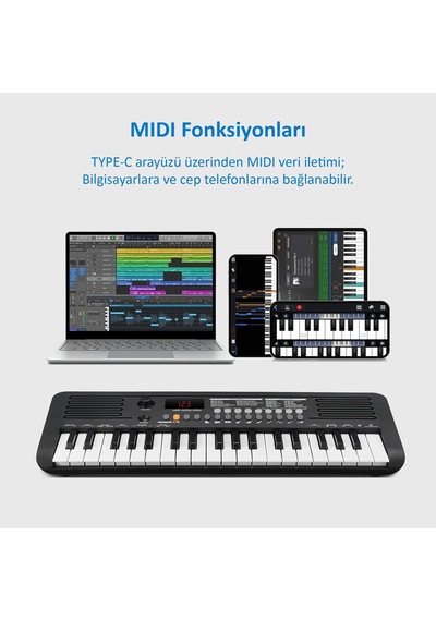 Jwin Sapphire Mk-1537 37 Tuşlu Org Adaptör Hediye -pembe