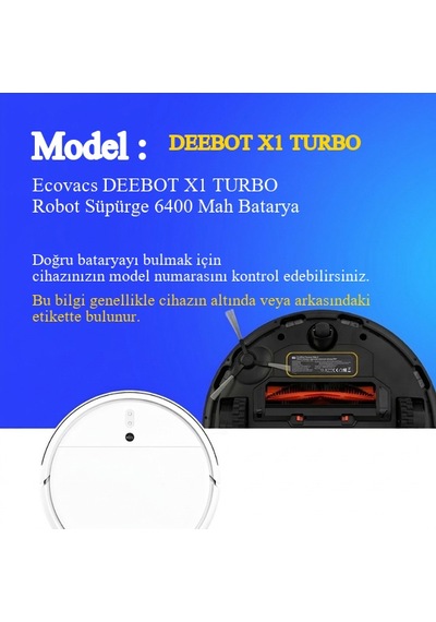 Ecovacs Deebot X1 Turbo 6.400 Mah Uyumlu Uzun Ömürlü, Yüksek Performans Pil