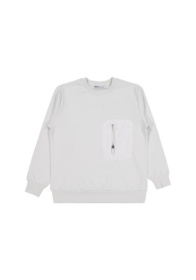 Civil Boys Etiketli - Micro Garnili 10-13 Yaş Sweatshirt Açık Gri