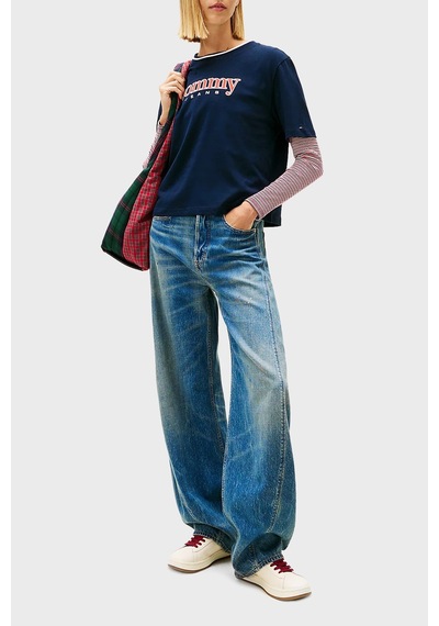 Tommy Jeans Bayan T Shirt Dw0dw22563 C1g Lacivert Lacivert
