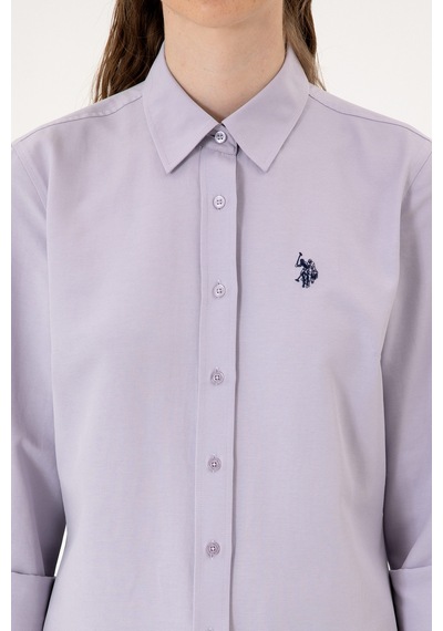 U.S. Polo Assn. Kadın Mor Uzun Kollu Basic Gömlek 50316711-VR245 U.S. Polo Assn. Kadın Mor Uzun Kollu Basic Gömlek 50316711-VR245