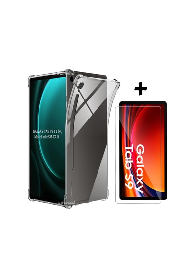 Galaxy Uyumlu Tab S9 11 İnç Kılıf Şeffaf Slim Ve Ekran Koruyucu Set