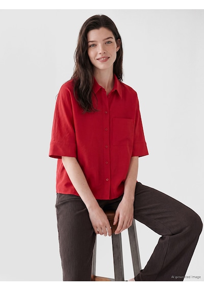 Lcw Comfort Kırmızı Loose Fit Kadın Gömlek Xl-2xl