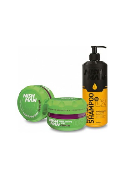 05 Saç Şekillendirici Ultra Sert Parlak Wax 150 Ml X 3 Adet/ + 400 Ml Tuzsuz Şampuan Hediye