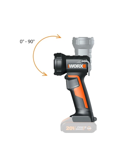 Worx Wx025.9 20volt 160/350 Lümen Profesyonel Çok Fonksiyonlu Led Fener Akü Dahil Değildir