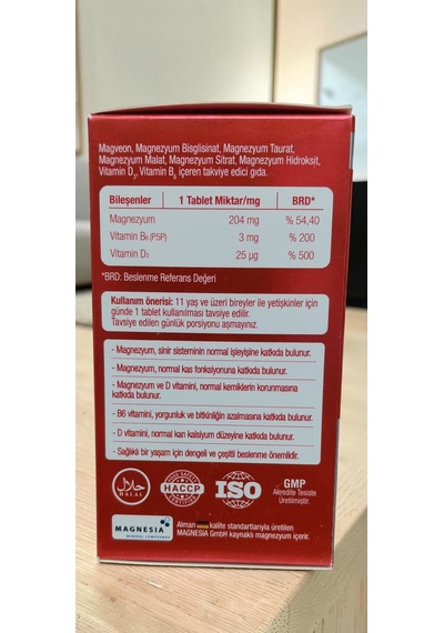 Genveon Magveon Magnesium 5x Complex 60 Tablet Magnezyum, Vitamin B6 Ve Vitamin D3 İçeren Takviye Edici