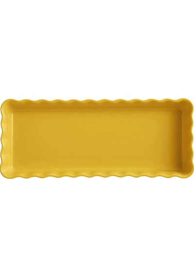 Emile Henry Tart-Börek Fırın Kabı Dikdörtgen 36.5 x 15 cm Mat Sar Mat Sarı