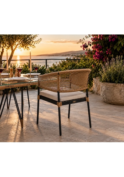 Rattan Bahçe Ve Balkon Takımı Luxury Wista Model 3+1+1 Kahverengi